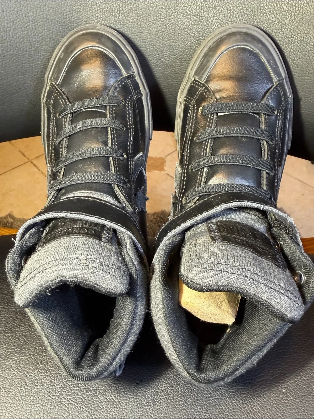 Converse Kids' Black & Gray High-Top Sneakers Sz 3US